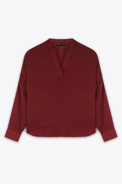 BLOUSE BORDEAUX COL V 