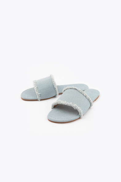 SANDALES PLATES EN JEAN