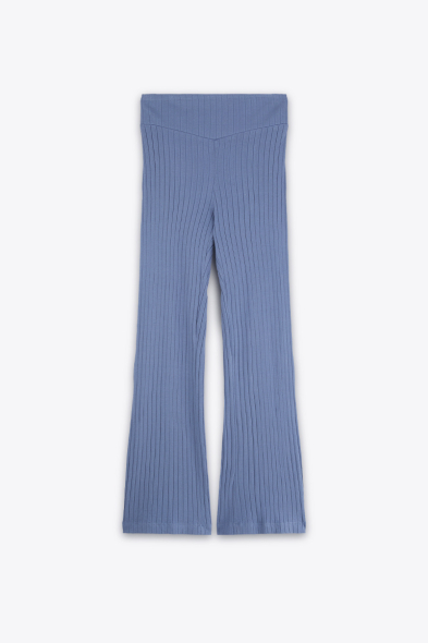 PANTALON BLEU CÔTELÉ FLUIDE